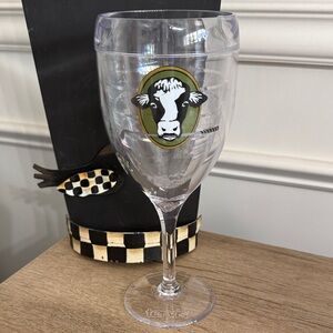 Tervis Clear Wine Glass with Cow Emblem